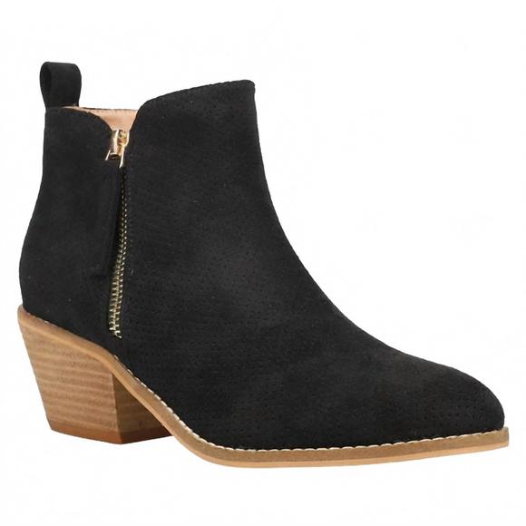 NEW CORKYS FOOTWEAR spooktacular suede bootie in black - Picture 1 of 4